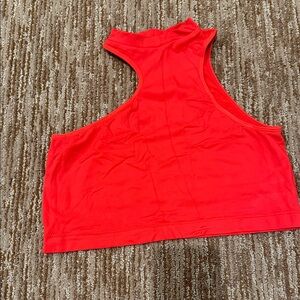 Garage Red High Neck Crop Tank